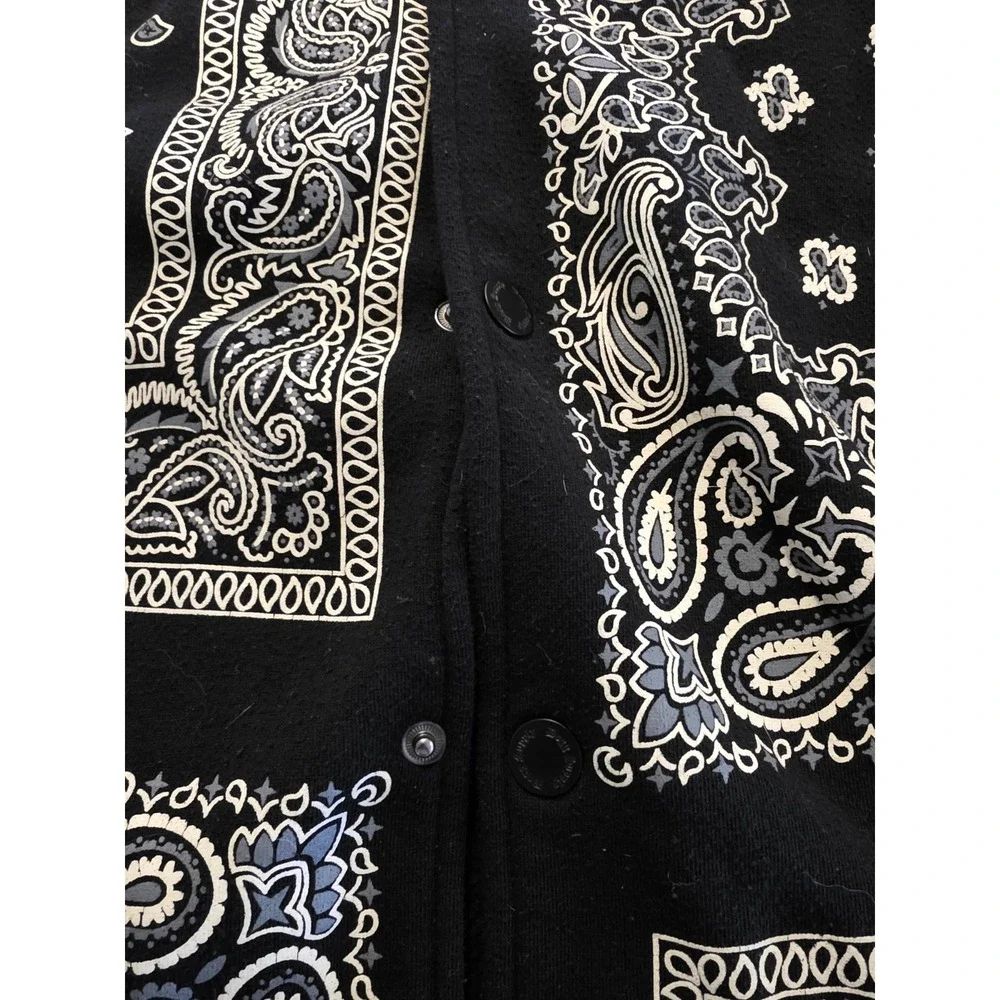 Dogg Supply by Snoop Dogg Mens Varsity Jacket Size 3XL Paisley Fleece Snaps